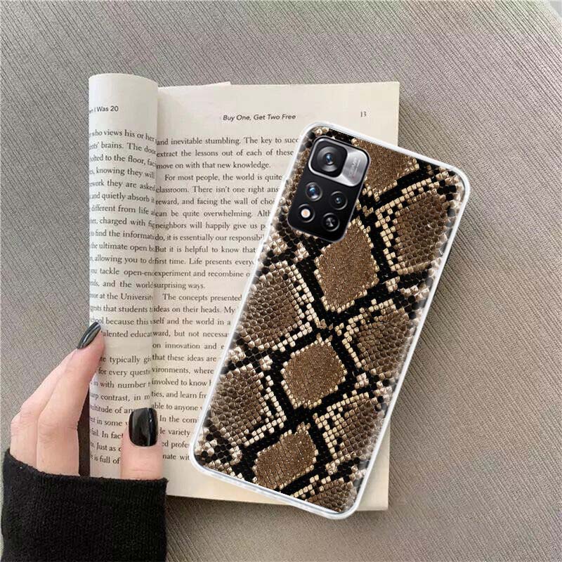 It looks like Real Snake Skin Phone Case For Redmi Note 13 12 Pro Plus 14 15 Pro 5G 11 11T 11E 11S 10 Pro 10S 9 9S Cover Cell Cl