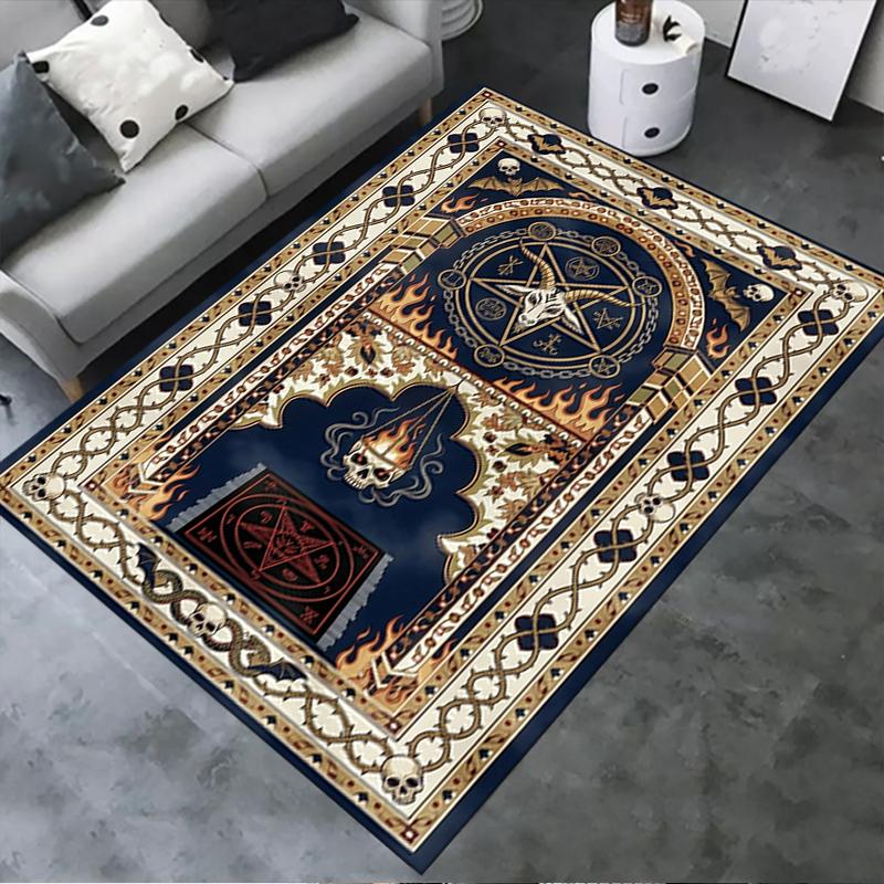2025 New Satan's Pentagram Carpet Rug for Living Room Bedroom Home Sofa Decoration,Kids play Non-slip Floor Mat138