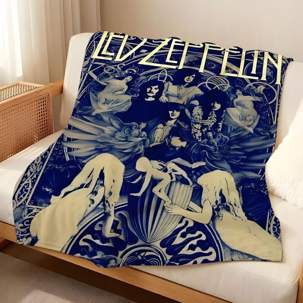 Muzyczna Koc L-Led Z-Zeppelin Nadziany Flanelowy Koc Odpowiedni do Kanap Łóżek Biur Podróży Krzeseł Kempingowych