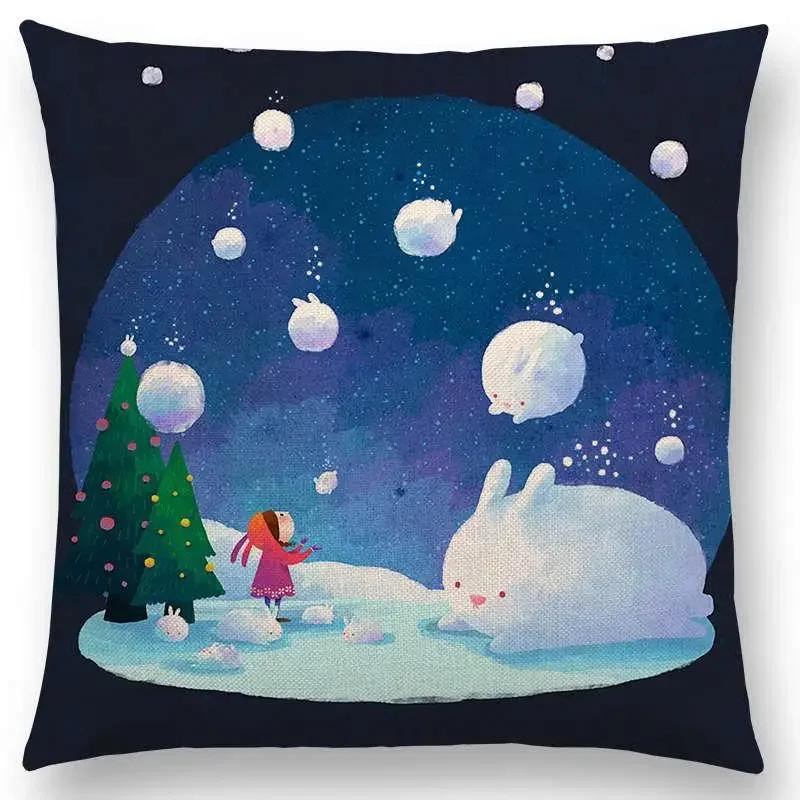 Neuer Eingang Bunt Traum Niedlich Cartoon Warm Erde Liebenswerte Tiere Leinen Kissenbezug Heimdekoration Auto Sofa Wurfkissenhülle