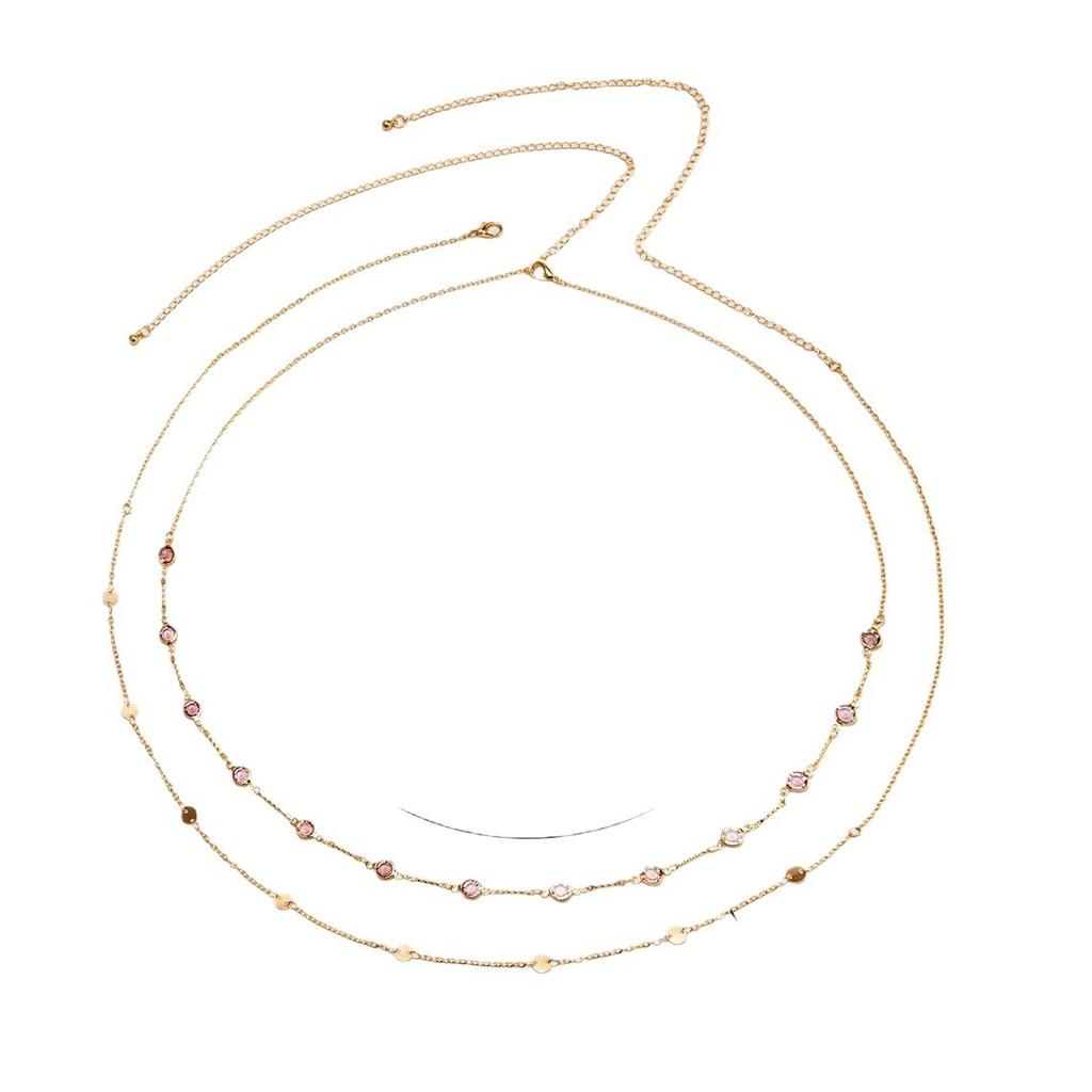 Damen Metall Doppelschicht Kette Körperkette Imitation Kristall Mode Sexy Verstellbar Taille Kette Körper Schmuck