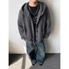 Men's Retro Chunky Knit Cardigan: Versatile Japanese Jacquard Sweater with Big Pockets.