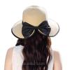 Straw hat women's new sun hat beach hat bow summer eaves UV protection sun hat