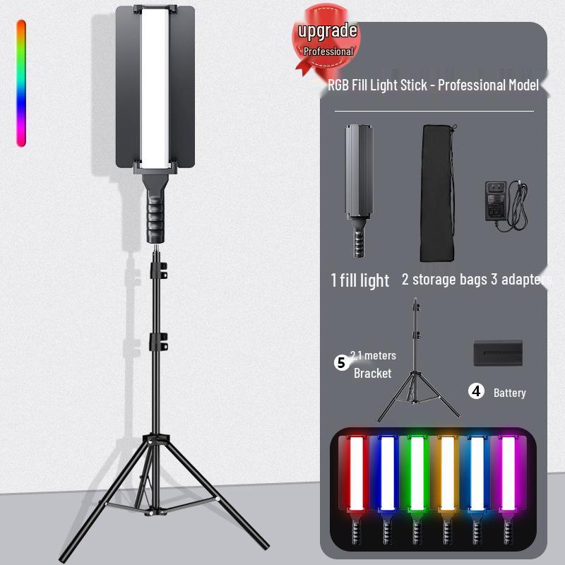 RGB Handheld LED Fill Light Stick with Barn Doors for Professional Outdoor Portrait Photography