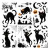 No Residue Holiday Decorations 6 Sheets/Set Black Cat Window Stickers Adhesive Free Static Clings Halloween Clings Bat Pumpkin Spider Web Decals for