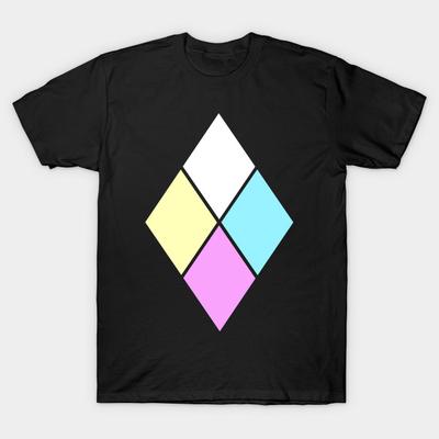 Men Black Print T-shirt Diamond Ship - Steven Universe No-Cut Transfer Paper Print Cotton Tshirt