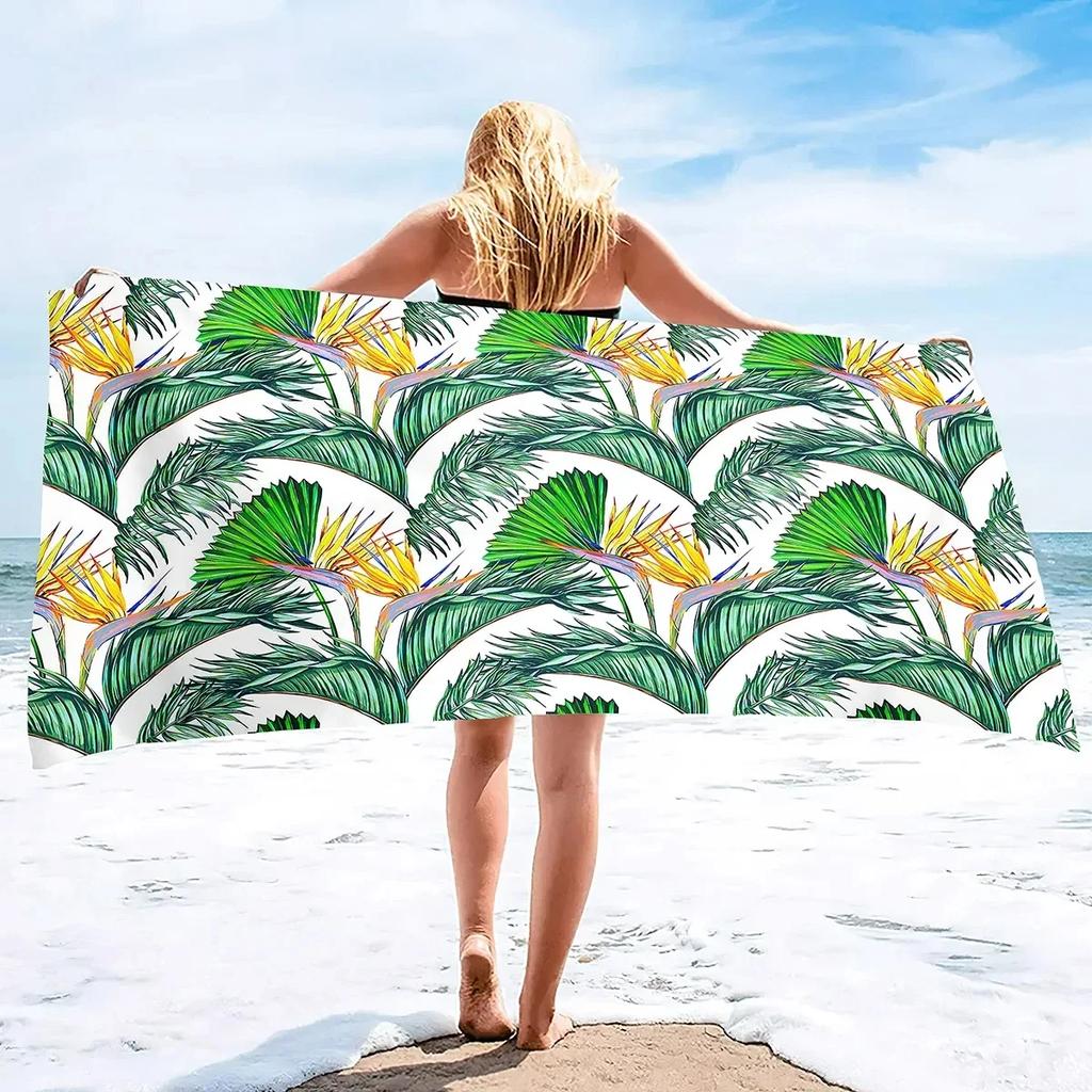 Palm Leaf Beach Towels Soft Microfiber Lightweight Sport Pool Towels Palm Leaves Bath Towel Sandless Quick Dry Swimming Cover