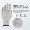 TENS EMS Massage Gloves 4 Mode 9 Level Hand Muscle Relaxation Device Beauty Spa Wellness Tool USB Rechargeable Silver Fiber