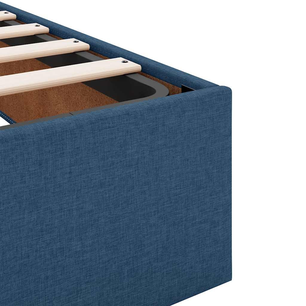 Ottoman Bed without Mattress Blue 90x200 cm Fabric