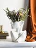 Ceramic Face Vase Modern Decorative Vase Centerpiece for Desk Table Bookshelf Home Accent White