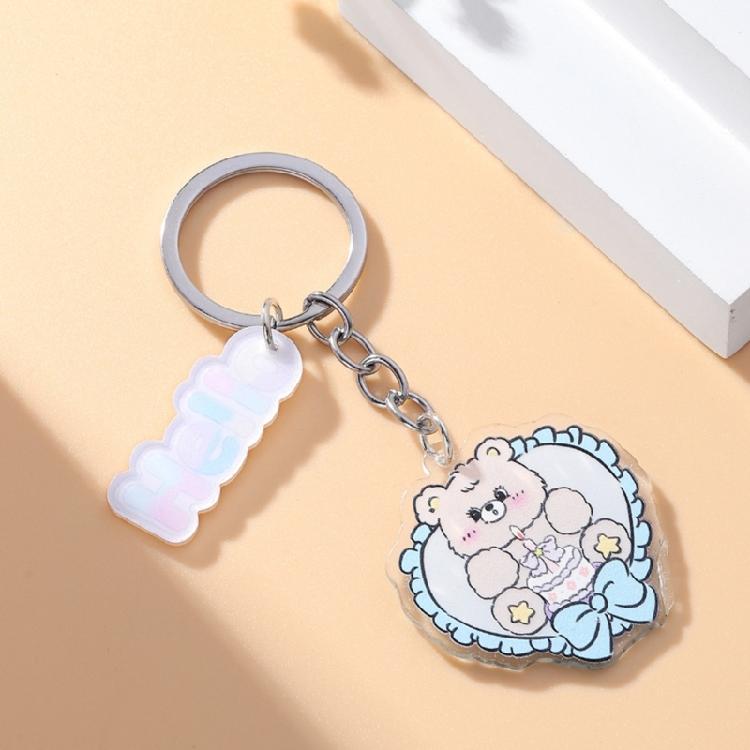 Flower Butterfly Heart Keychains Cartoon Pendant Keyring Handbag Charm Pendant