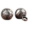 Handcrafting Solid Metal Silvering Bead Button for Chinese Cheongsam Traditional Carved Bead Buckle Clothing Accessories