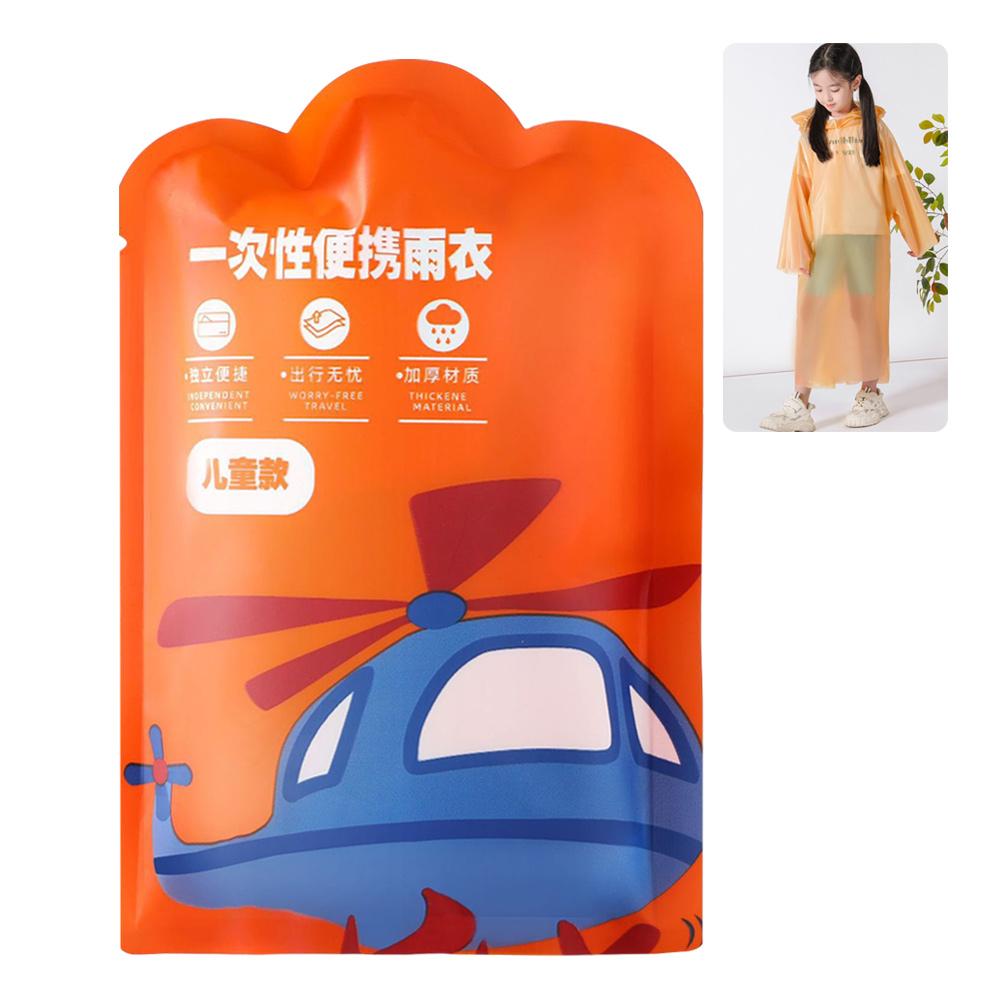 Travel Kids Raincoat Vacuum Compression Reusable Poncho Creative One-Piece Raincoat  Children
