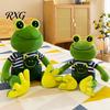Kids Plush Toy Frog Prince Princess Toy, Cute Stuffed Animal with Striped Shirt/Skirt, Game Fans Gift Soft Pillow for Bedroom, Birthday Lovers