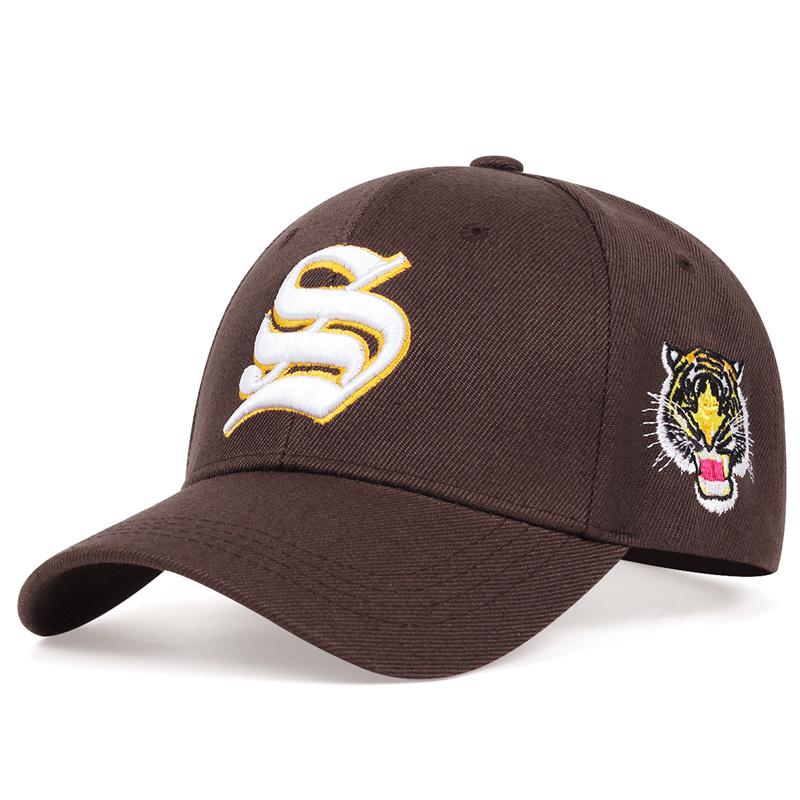 Fashion S Letter Side Tiger Embroidery Baseball Caps Spring and Autumn Outdoor Adjustable Casual Hats Sunscreen Hat