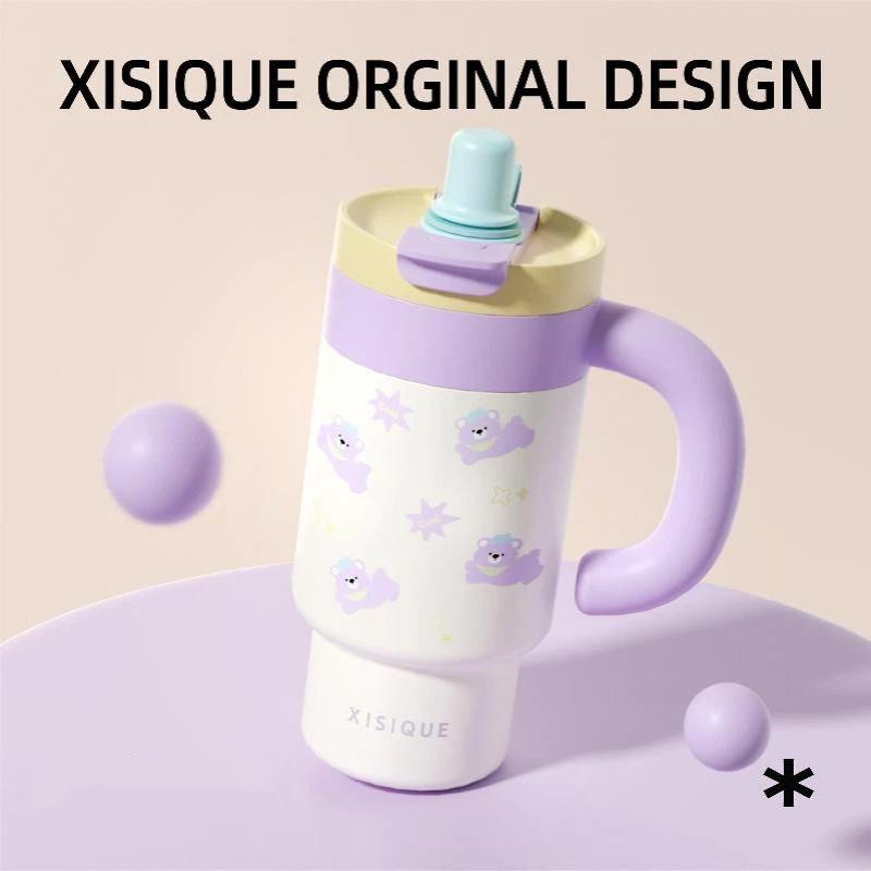 Cute Cartoon 850Ml Stainless Steel Insulated Tumbler With Handle Leakproof Water Cup For Car Office Camping Women Outdoor Use