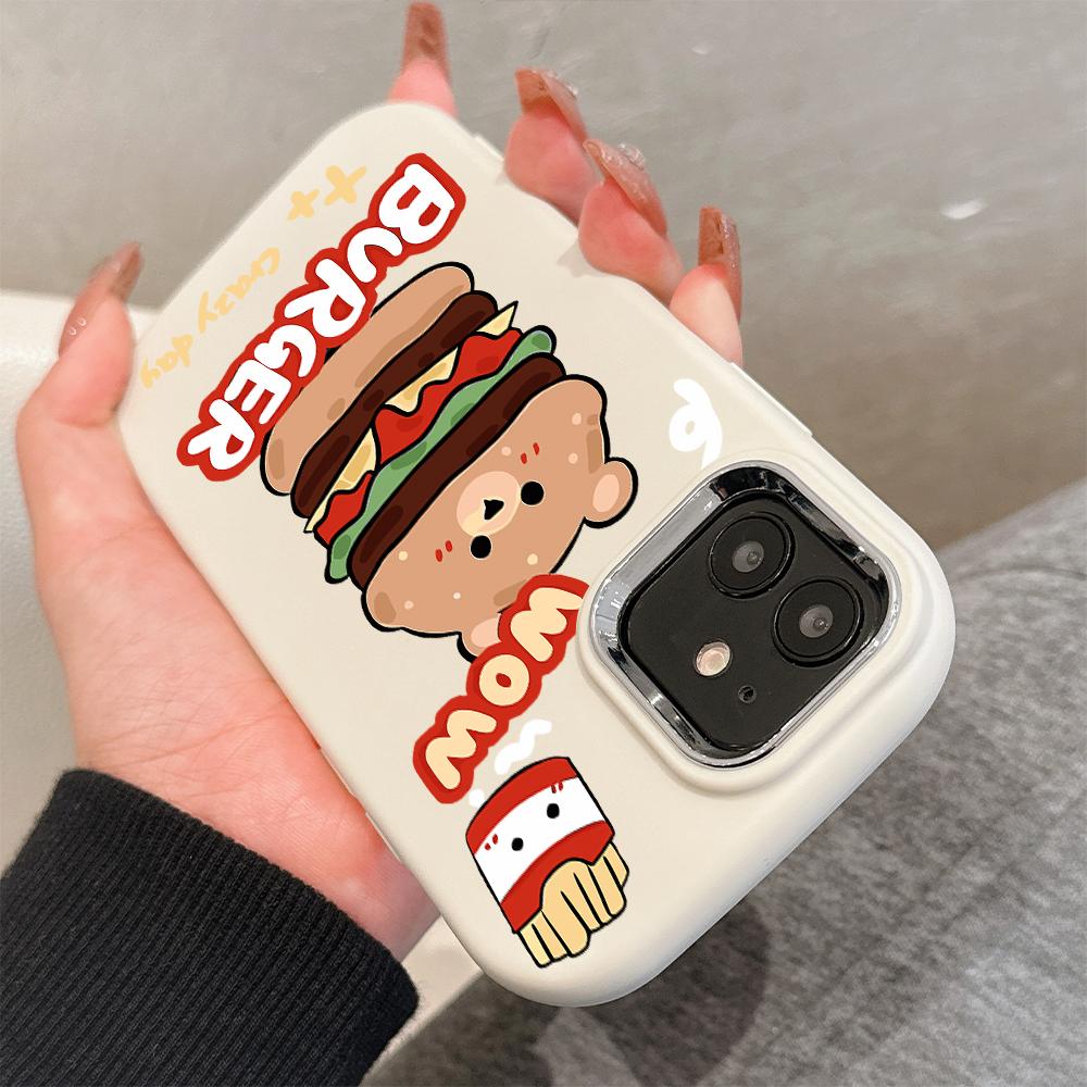 Pro iPhone 15 14 13 11ProMax 14 15 16 Samsung S25 S24 S23 S22 Redmi 10 13 14C Kreslená Černá Kočka Stříbrný Okraj Měkké Tekuté Silikonové Ochranné Pouzdro