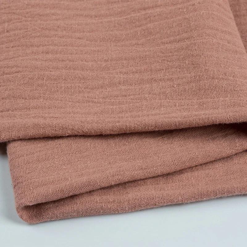 100x135cm Podwójna Warstwa Czysta Bawełna Gaza Cała Bawełna Krepa Tkanina Jednolity Kolor Odzież Domowa Sukienka Szalik Tkanina na Odzież Dziecięcą