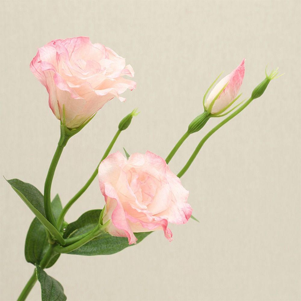 3 Heads Eustoma Artificial Flowers Multicolor Floral Arrangement Simulation Lisianthus Flower Photo Props Silk Petals