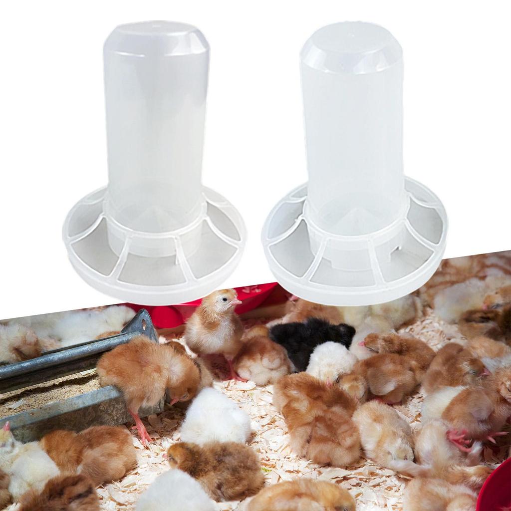 Automatischer Hühnerfutterautomat für den Stall, Geflügelfuttereimer mit Öffnungen für Küken, Gänse, Hähne und Gartenfutter für Rasen