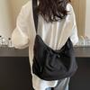 Casual Pleated Women Hobos Shoulder Bags Solid Color Sports Outdoor Ladies Crossbody Bag Simple Nyl Cloth Female Handbags Tote