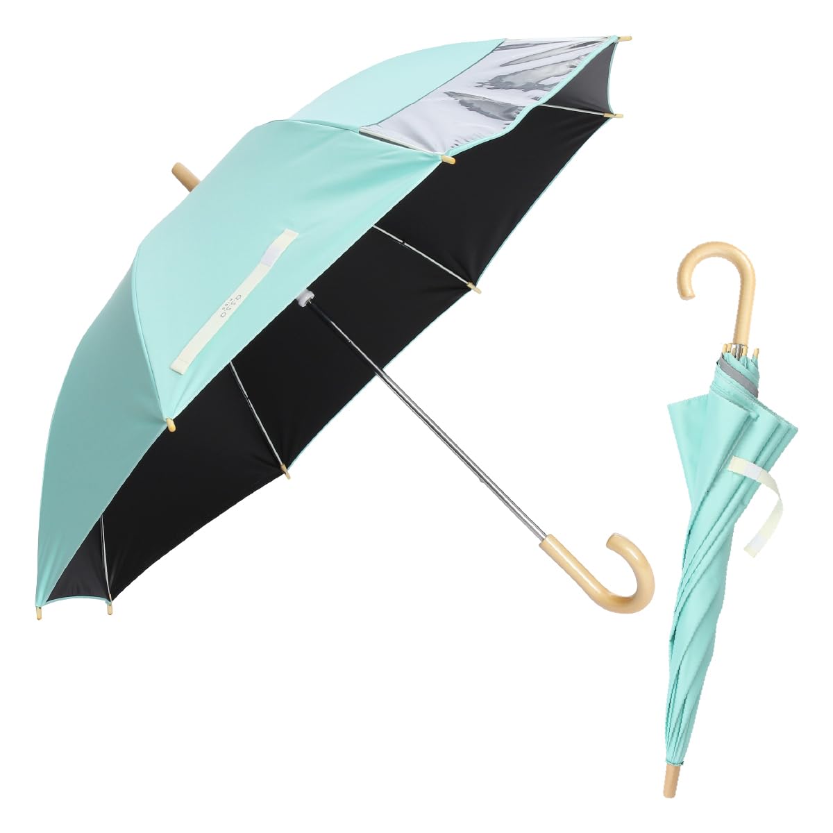 

assa Зонт от солнца и дождя для девочек и для начальной школы, безопасный, светоотражающий, прозрачный, для школы и черный, полная защита от УФ-лучей, жары, теплового удара