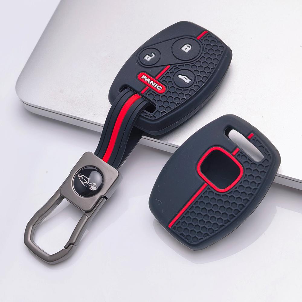 Key Fob Cover for Honda Accord Civic Models CRV with Keychain Anti-Scratch Surface Shockproof Structure Soft Grip Texture Easy Install Design