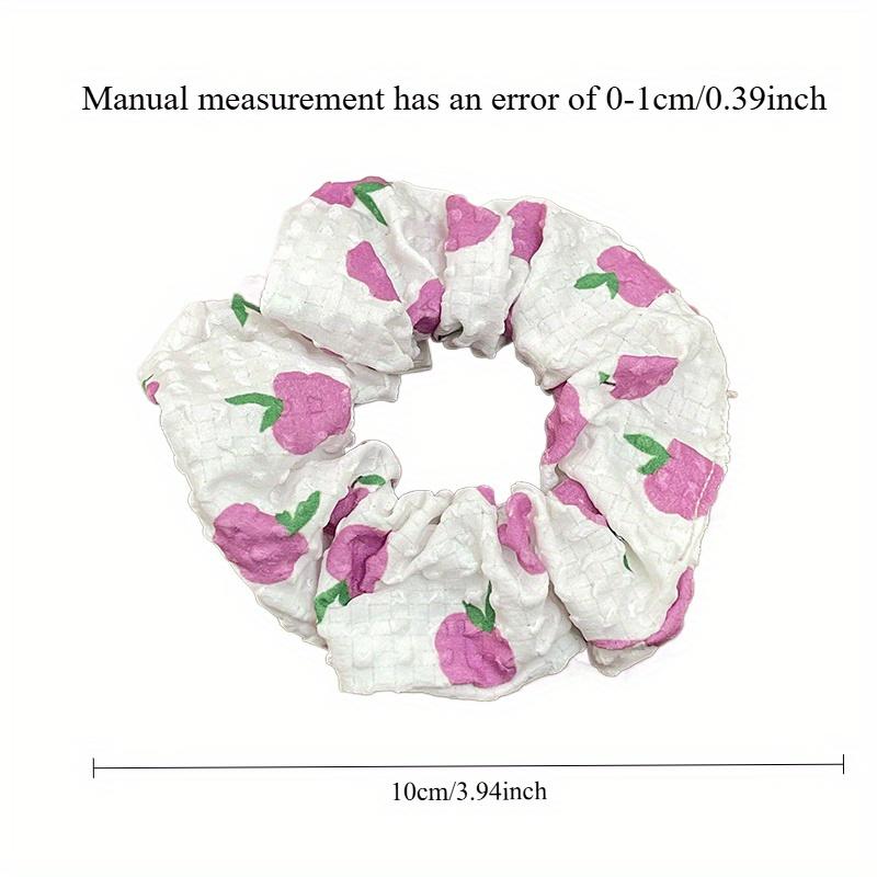 2pcs Elegant Boho Chic Fabric Scrunchies with Fruit Prints,Multiple Pattern- Perfect for Ponytails,Styling Accessories hair band