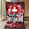 Coperta in Flanella Stampata Calda e Morbida per Calcio Svizzero, Amica della Pelle, Decorativa per Divano, Letto, Uso Quotidiano
