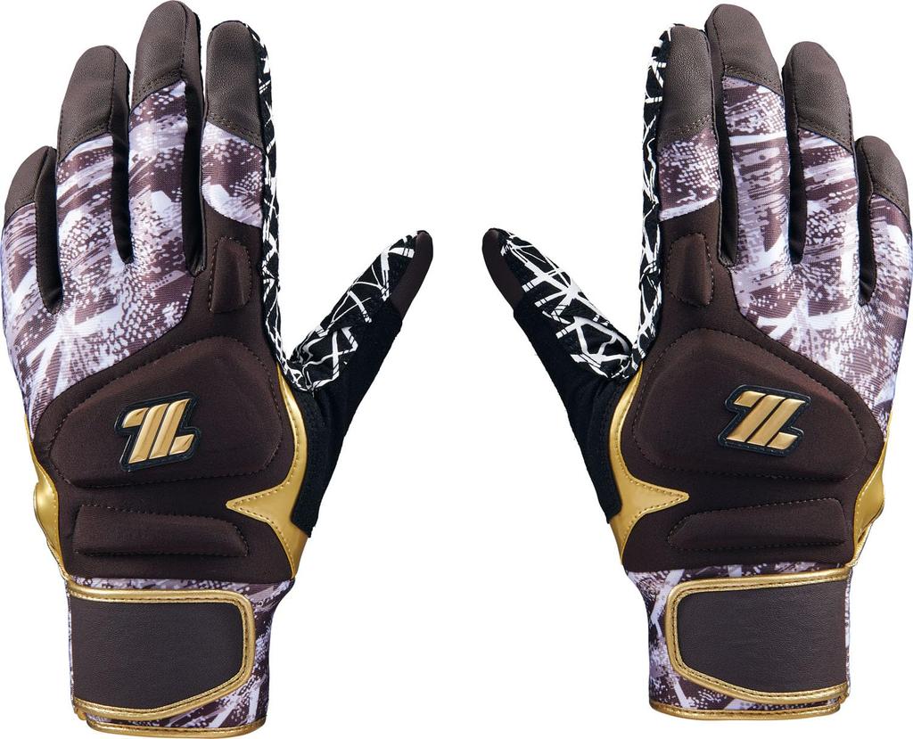 ZETT Batting Graphic Grip Batting Dark Brown x White Size S Gloves, Glove, Ambidextrous, (3811), (BG18523A)