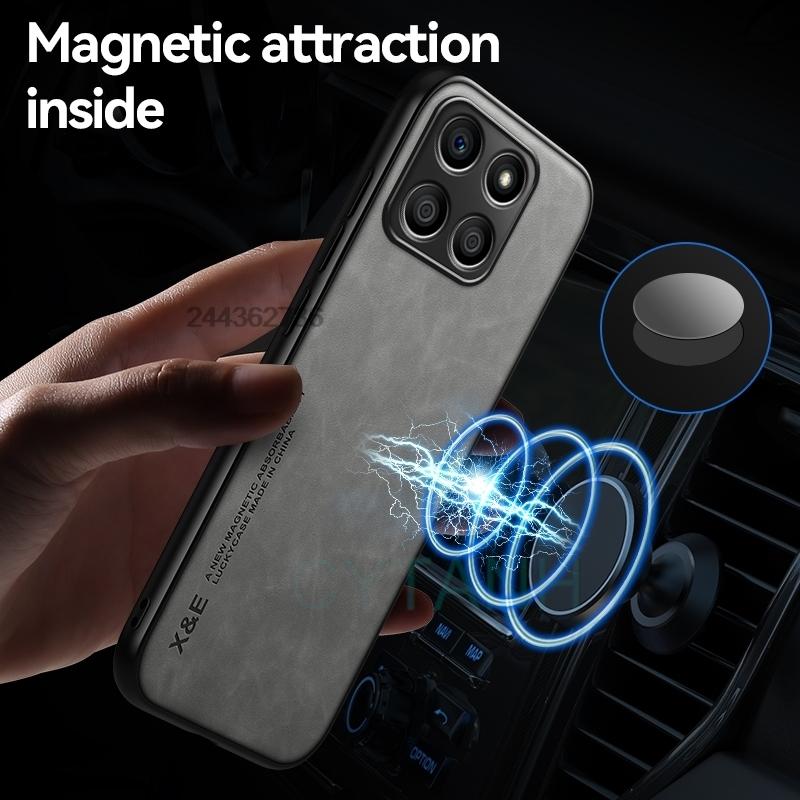 Sheepskin Leather Case For Honor X8B X8 X8A 4G 5G Magnetic Shockproof Protective Case Phone Cover Soft Phone Shell Back Cover