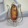 Natural Opal Pendant Oval Cut Certifeid 925 Sterling Silver 39 ct October Birthday Birthstone