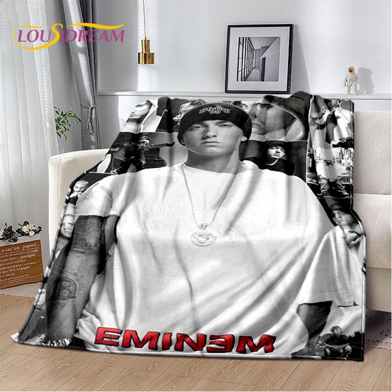 Rapper Eminem Tupac 2pac Hip-Hopová hudba Rapový Bůh Deku, Měkká přehozová deka pro Domov Ložnici Postel Pohovku Piknik Cestování Kryt Dárek