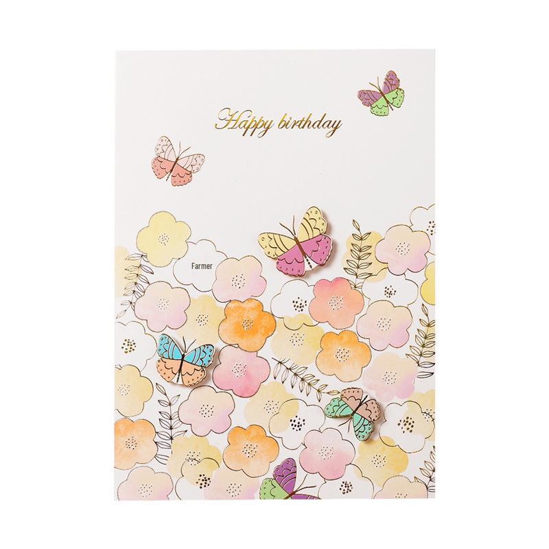 Chenfan Creative Hot Stamping Birthday Cards with Envelopes