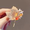 Coat Brooch Women'S Rhinestone Maple Leaf Autumn And Winter Suit Brooch Accessories Luxury Premium Neckline Delicate Pin