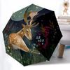 1pc Deer Garden Automatic Folding Umbrella - Compact 8-Rib Design, Durable Plastic & Iron, Lightweight for Outdoor Daily Use071