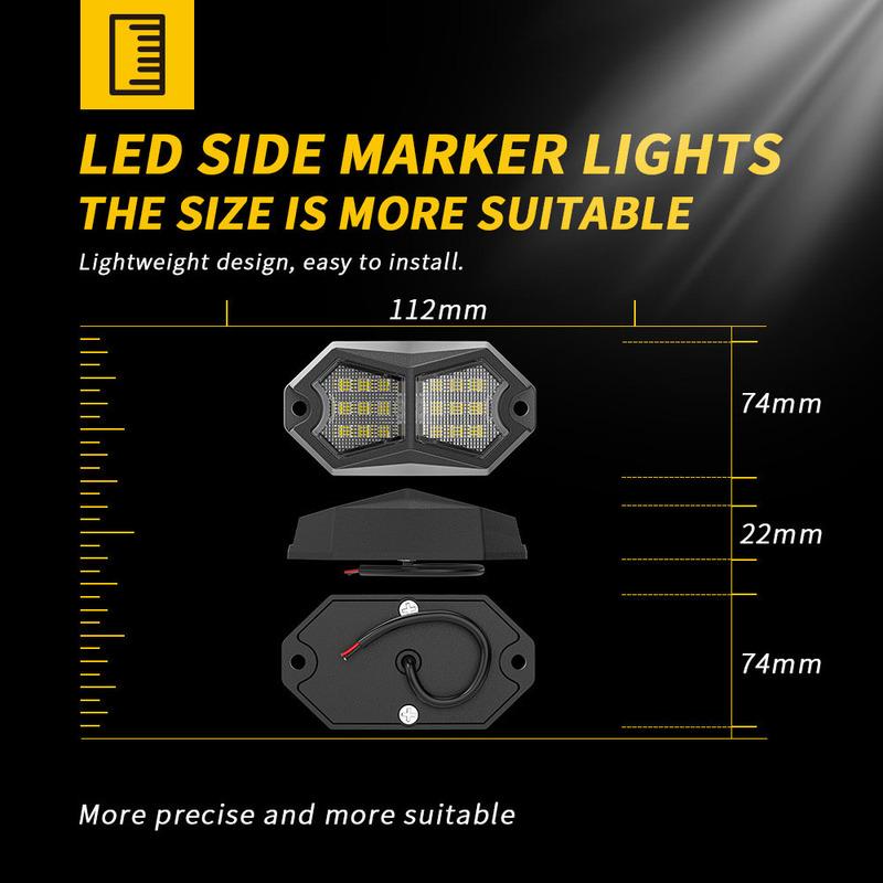 18 LED Car UniversalTruck LED Rock Light Signal Lamp 12V 24V Atmosphere Decorative Lights for Offroad Jeep Truck LED Side Marker