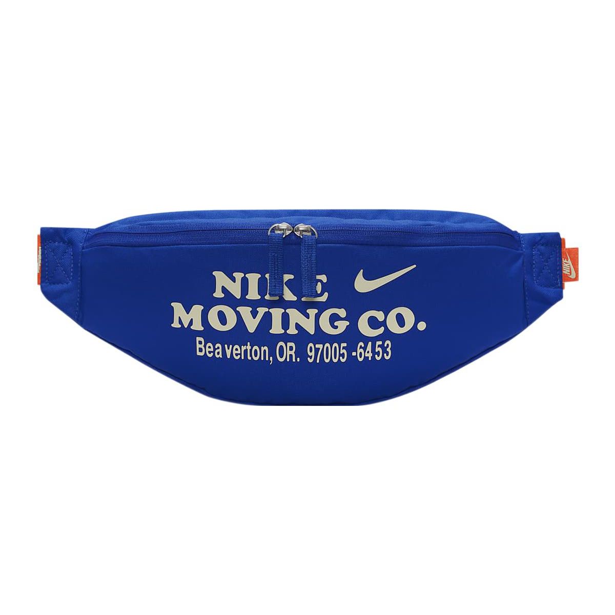 Nike Heritage Logo Print Casual Sports Polyester Shoulder Crossbody Waist Bag Unisex Bags Blue DV6072-405 Blue