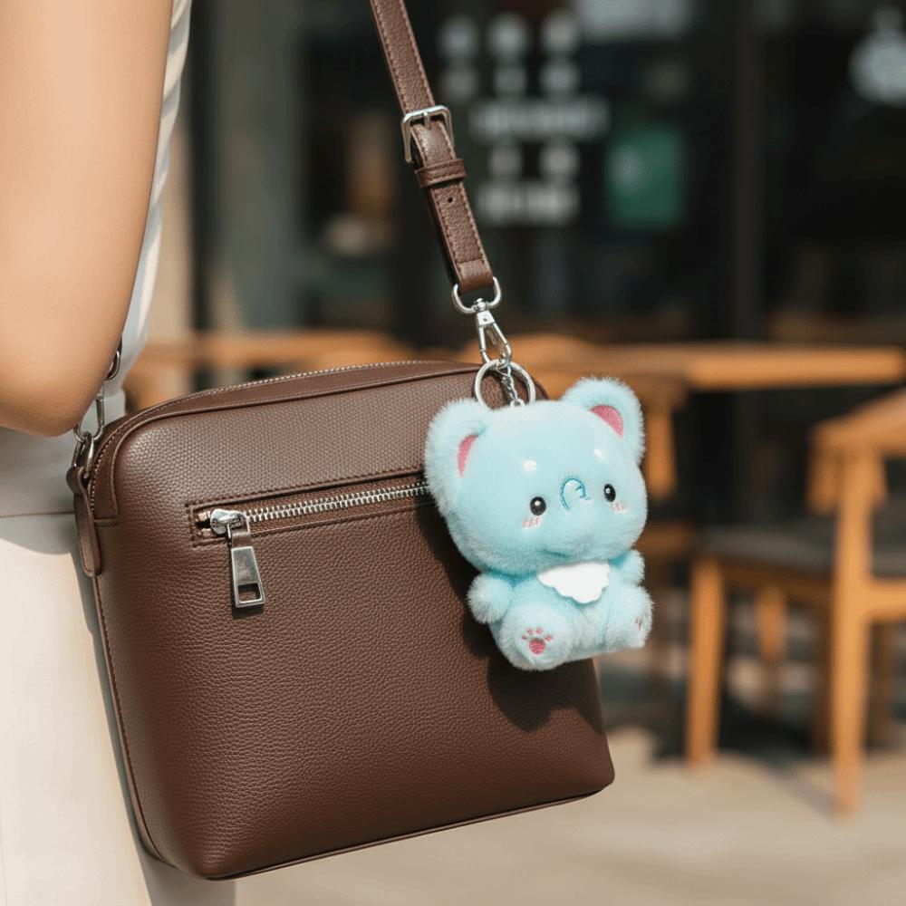 Skin-friendly Puppy Plush Keychain Soft Material Elephant Plush Toys Panda Plush Pendant for Girls