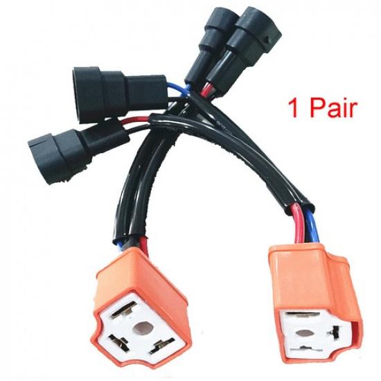 2Pcs 9006 / 9005 to H4 Headlight Bulb Conversion Wire Adapter Harness Connector