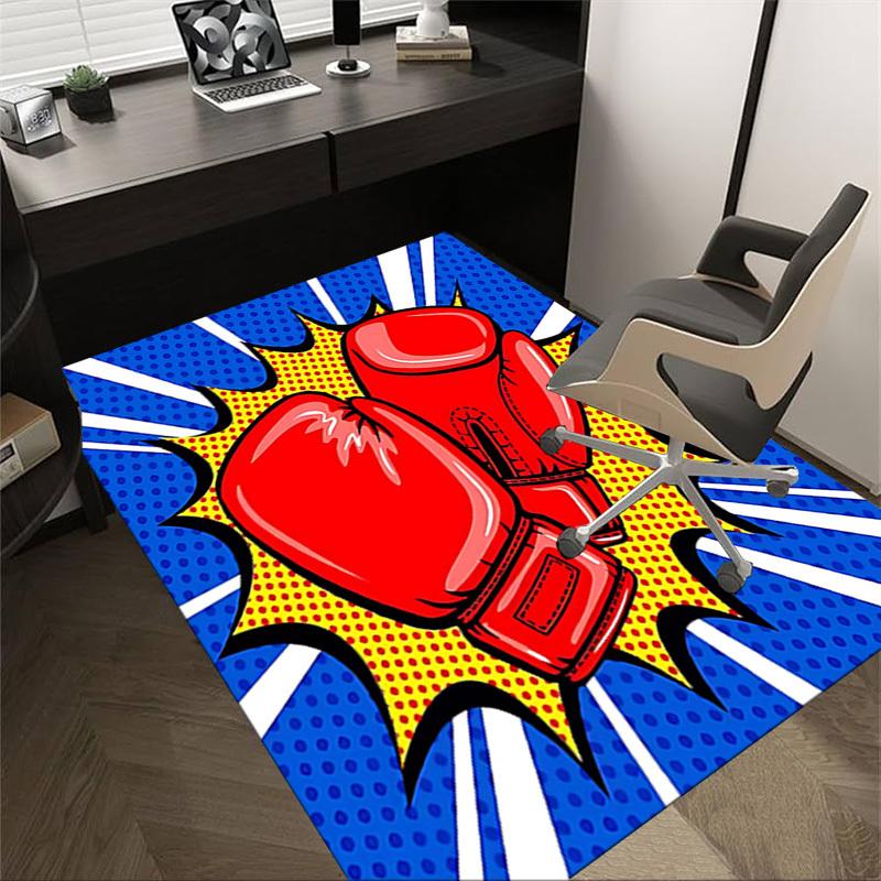 

1PC boxing gloves Non-Slip Floor Carpet Compatible for Office&Living Room&Bedroom&Dining room - Flat- Soft & Pattern, Vibrant Colors-W322 60cm by 90cm