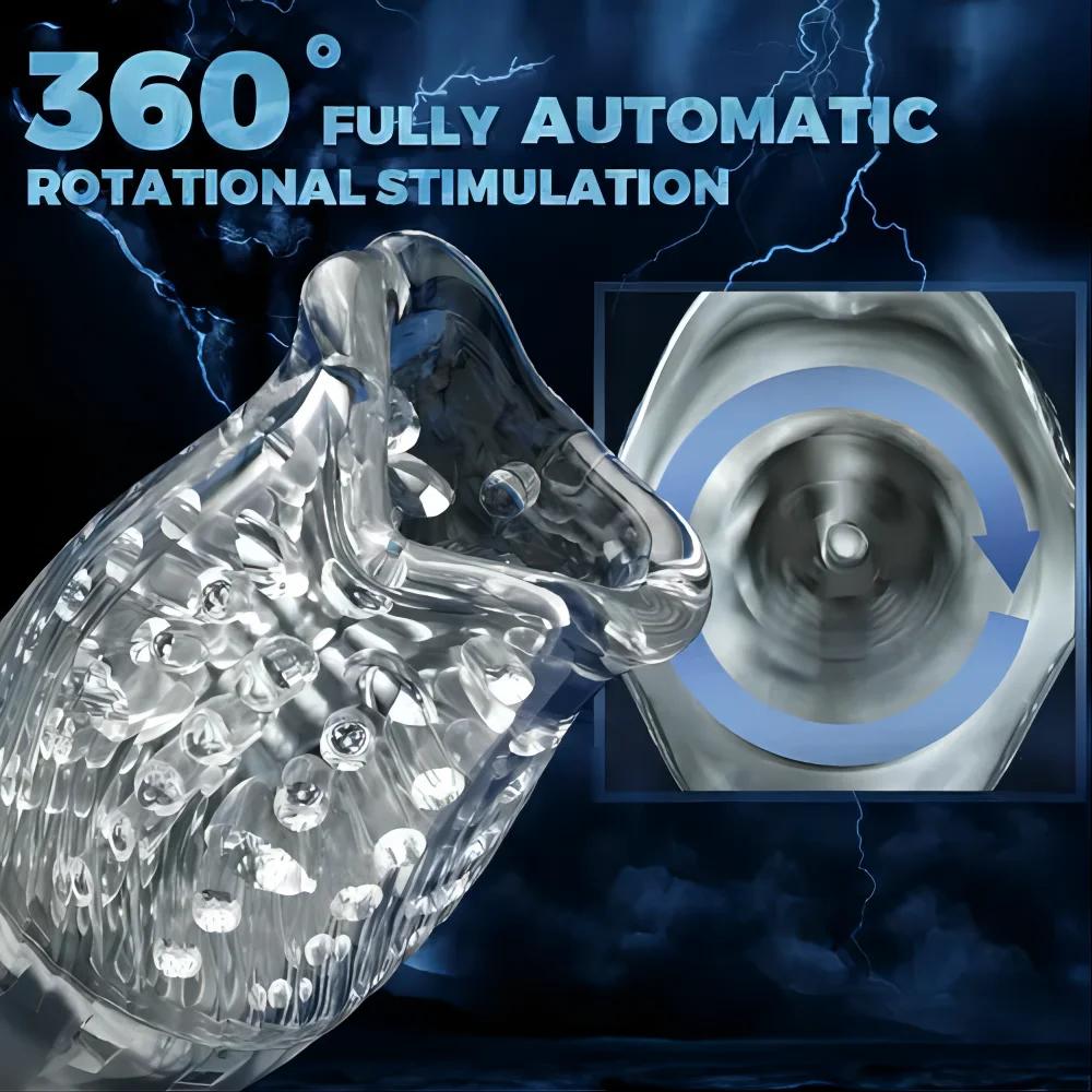 Automatic Male Masturbator Cup Rotation Silicone Vagina Vibrator Masturbation Erotic Sex Toy for Men Mastubator Blowjobs Machine