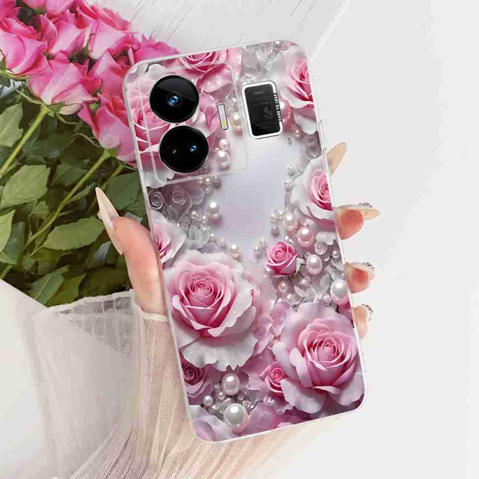 For Realme GT Neo5 RMX3706 Case Fashion Painted Flowers Silicone Cover For Oppo Realme GTNeo5 GTNeo 5 Phone Cases