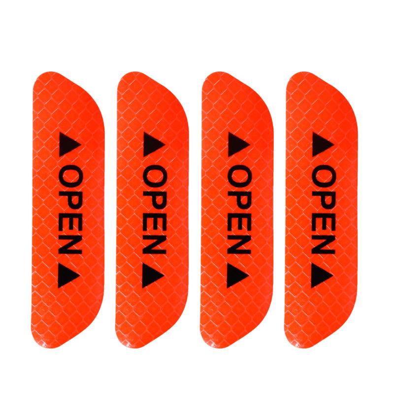 12Pcs Reflective Car Door Sticker Safety Opening Warning Reflector Mark Tape Decal Car Styling Decor Car Exterior Accessories