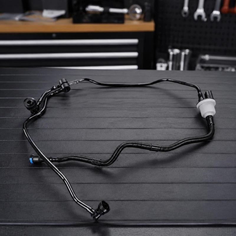 Canister Solenoid Purge Hose Assembly with Five Reference Numbers, Preformed Branches, and Corrugated Section for the Intake Connection Line