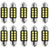 WLJH DE3175 LED Bulb 31mm Dual Contact 6000K White 400lm High Bright, Canbus Error Free Car Interior Lights for Dome Map Reading Door Trunk Glove Box