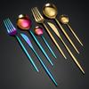 LIU 24-Piece Multi-color Stainless Steel Cutlery Set