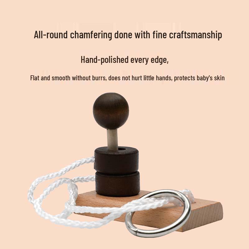 Classic Wooden Magic Ring Escape Puzzle Toy – Brain Teaser & Intelligence Game