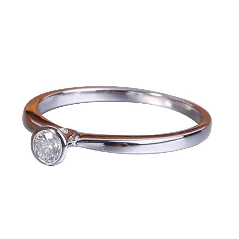Classic 925 Silver Round Full Diamond Rings for Women Crystal Zircon Engagement Valentine Day Gift Jewelry
