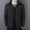 Men's Warm Parker Coat Autumn Winter Outdoor Sports Thick Anti Cold Cotton Jacket Stand Up Collar Checkered Cotton Coat